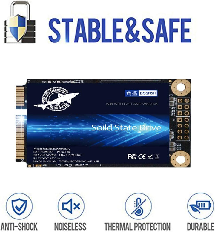SSD-SATA, mSATA, 128 GB, Dogfish internes Solid-State-Laufwerk, Hochleistungs-Festplatte für Desktop