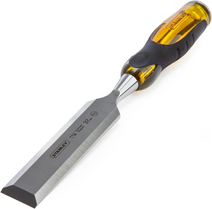 Stanley FatMax Beitel (32 mm Klingenbreite, Thru-Thang-Klinge, Stahl-Schlagkappe, Griff mit Weichsto