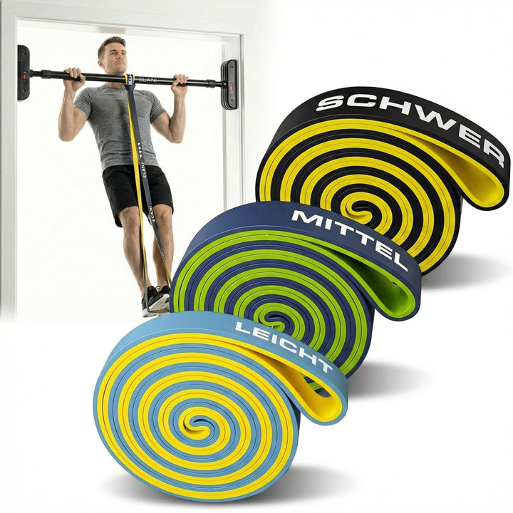 ELANI Resistance Bands - zweifarbig mit Widerstandslinien + Workoutplan & Eco-Verpackung - Widerstan