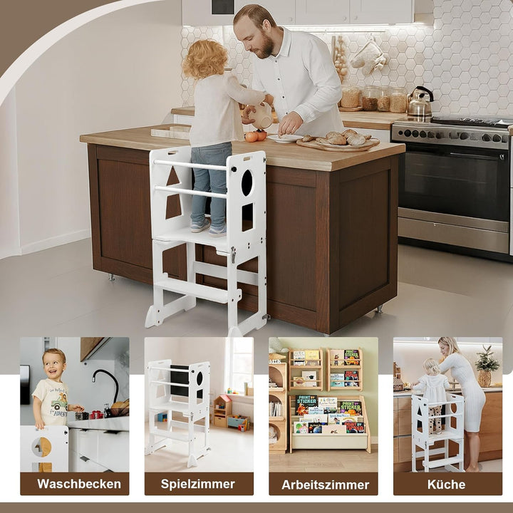 LEADZM Lernturm ab 1 Jahr，Lernturm Klappbar，Montessori Spielzeug ab 1 Jahr，Learning Tower，für Küche