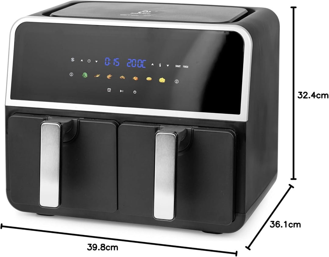 EMERIO digitale DOPPEL Heissluftfritteuse | AirFryer | Frittieren mit heisser Luft ohne zusätzliches