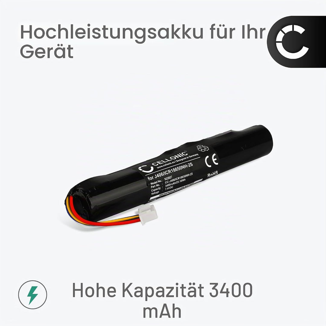 CELLONIC® Ersatzakku J406/ICR18650NH-2S für Bang &amp; Olufsen BeoLit 15 BeoLit 17 BeoPlay A2 Lautsprech