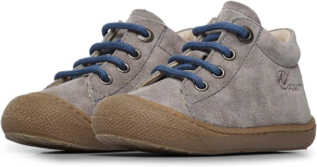 Naturino Lauflernschuhe aus Veloursleder 19 EU Grau Blau, 19 EU Grau Blau