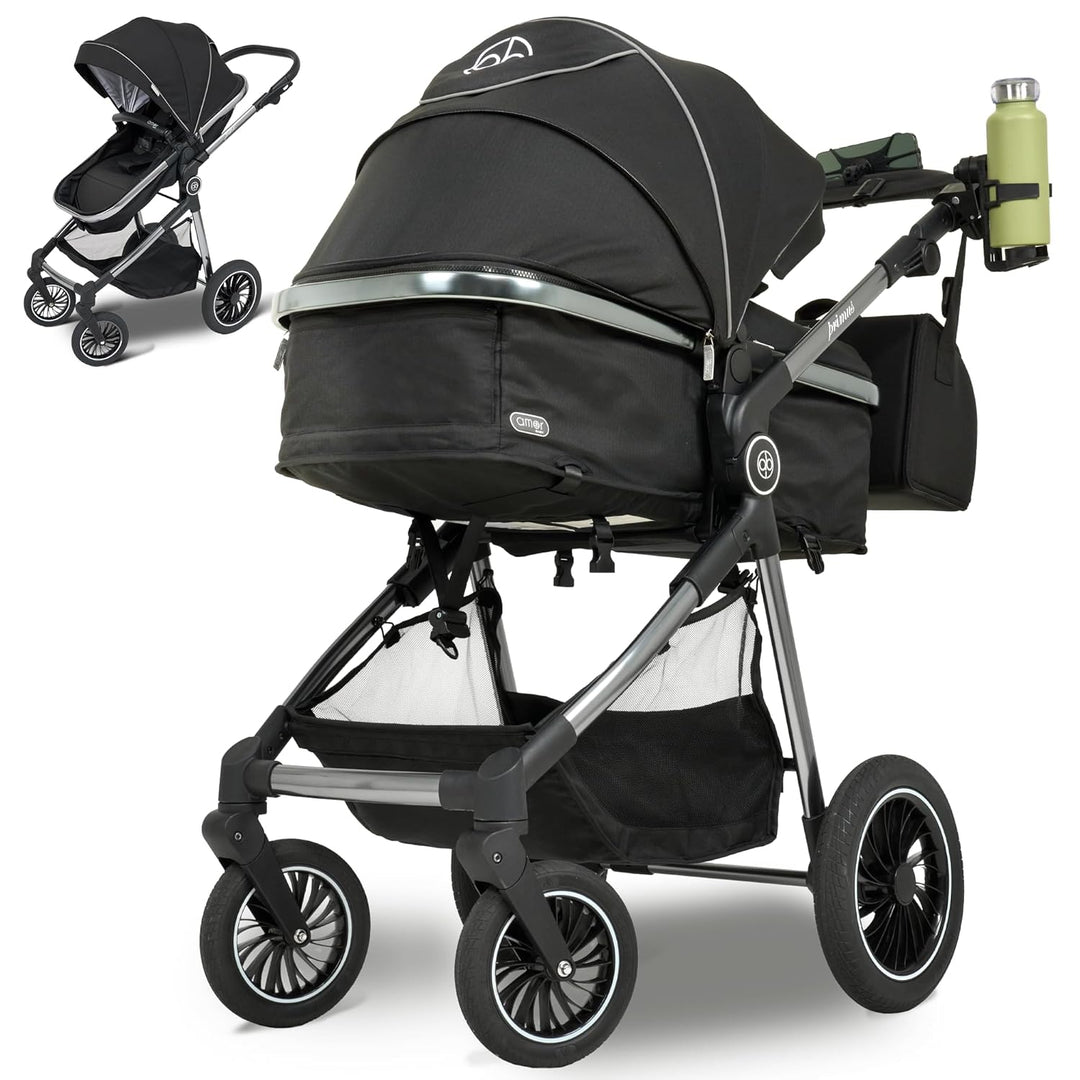 Kinderwagen 2 in 1 [Babywanne & Sportsitz] Buggy mit Aluminium-Gestell | Kinderbuggy Höhenverstellba