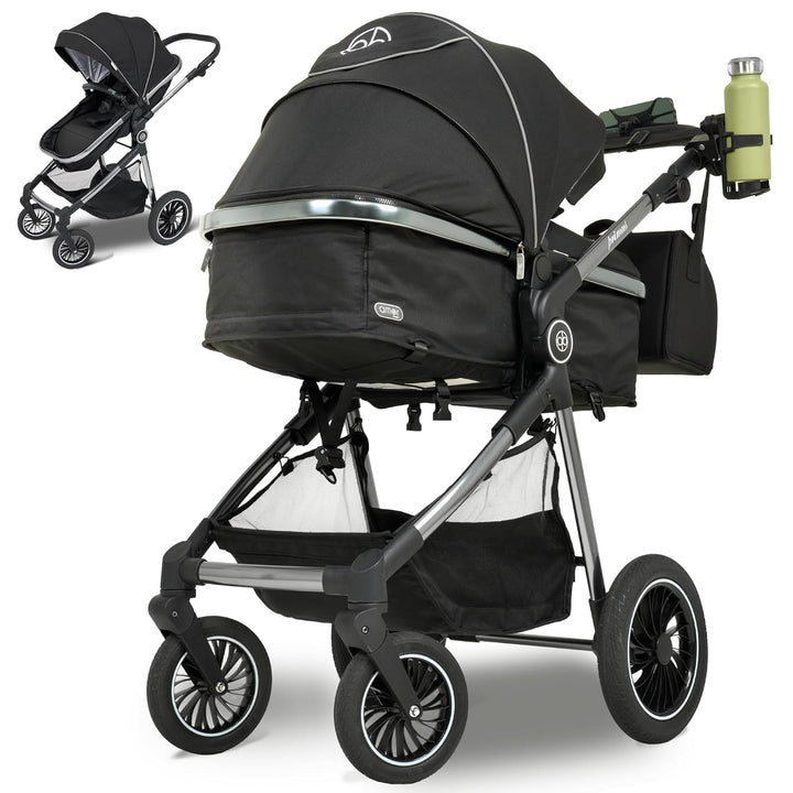 Kinderwagen 2 in 1 [Babywanne & Sportsitz] Buggy mit Aluminium-Gestell | Kinderbuggy Höhenverstellba