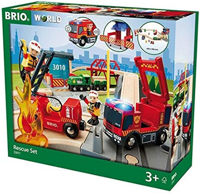 BRIO 33817 - Bahn Grosses Feuerwehr Deluxe Set, bunt