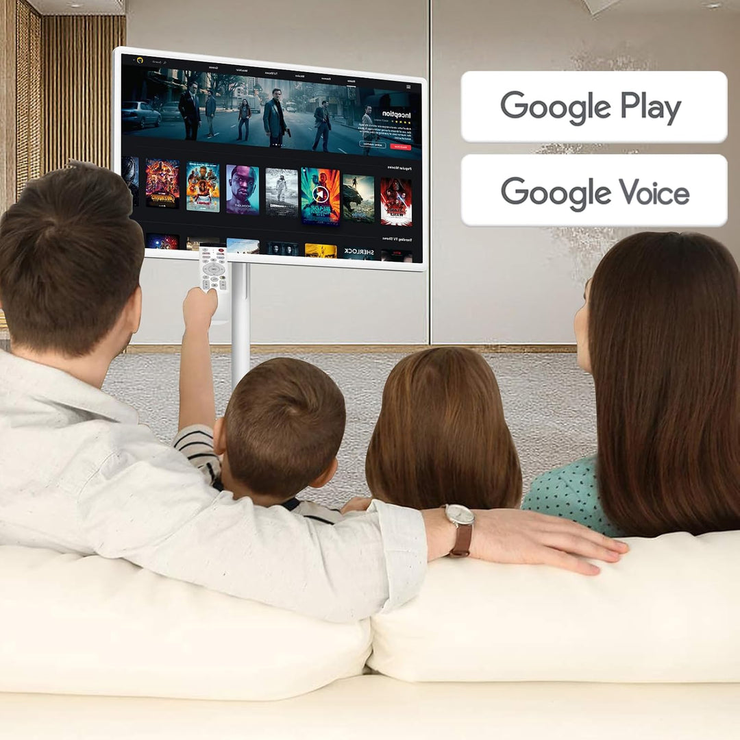 OFD 32 Zoll FHD Smart Portable TV auf Rädern,Rolling TV 1080P Touchscreen Android 15 OS Monitor,6GB