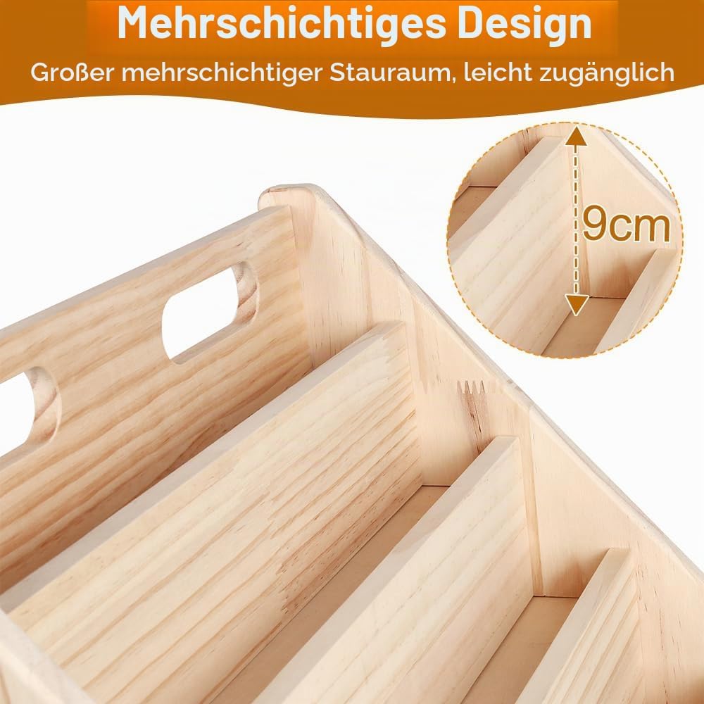 OHMG Montessori Kinder-Bücherregal für 1 bis 5 Jahre, mit Griff & Kippschutz, Bücherregal aus hochwe