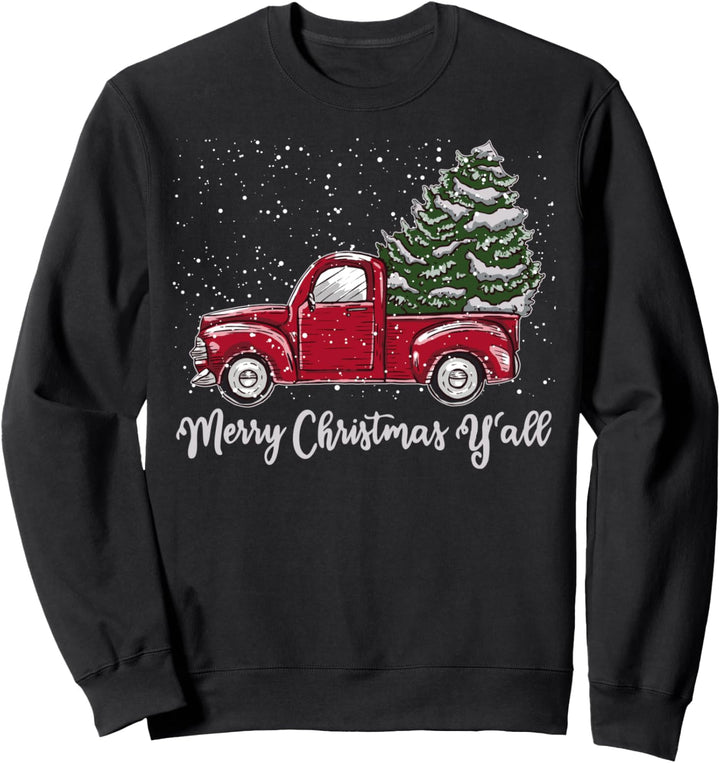 Red Truck Christmas Shirt - Merry Christmas Yall Sweatshirt