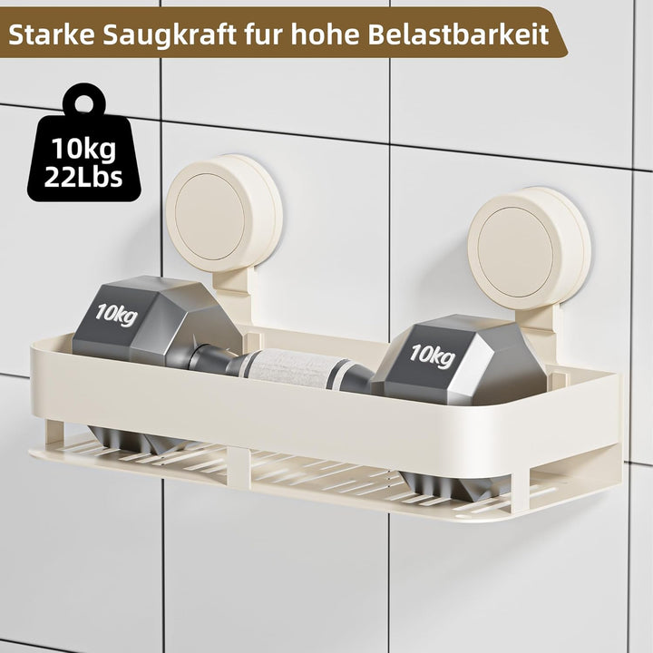 HNVNER Duschablage Saugnapf, Duschregal Ohne Bohren, 10kg Tragfähigkeit, Duschablage Abnehmbare und
