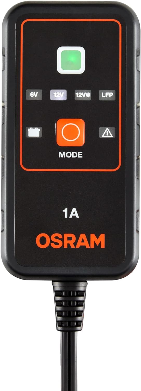 OSRAM BATTERYcharge 901, KFZ-Batteriewartungsgerät 6V & 12V, mobiles Batterieladegerät für Motorräde