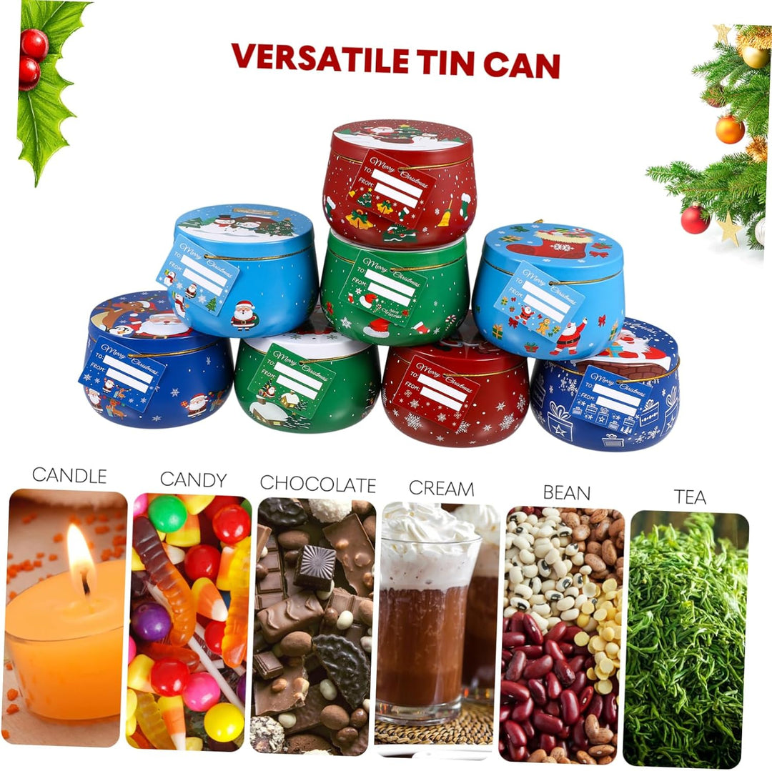 Cabilock 8stück Weihnachten Keksdose Set: Metall Weihnachtsdosen Keksdose Metall Blechdose Mit Decke