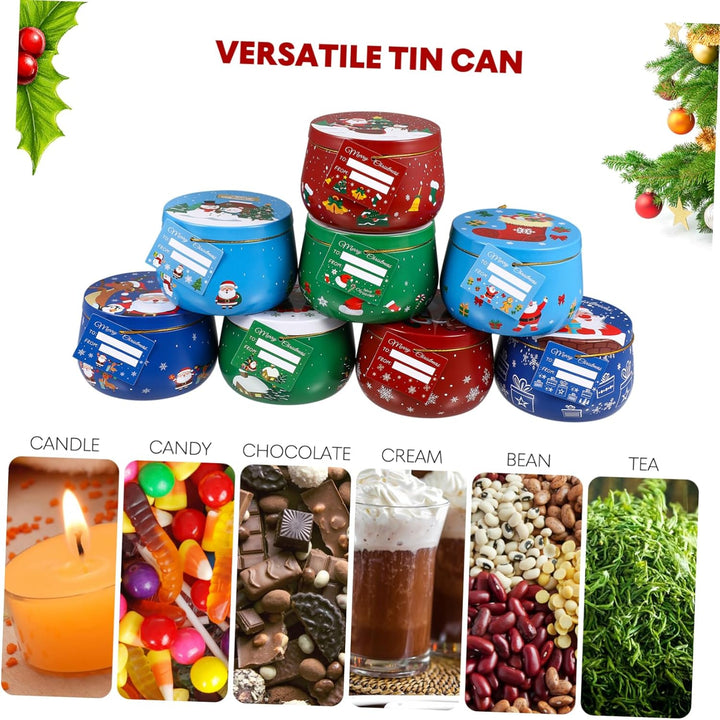 Cabilock 8stück Weihnachten Keksdose Set: Metall Weihnachtsdosen Keksdose Metall Blechdose Mit Decke