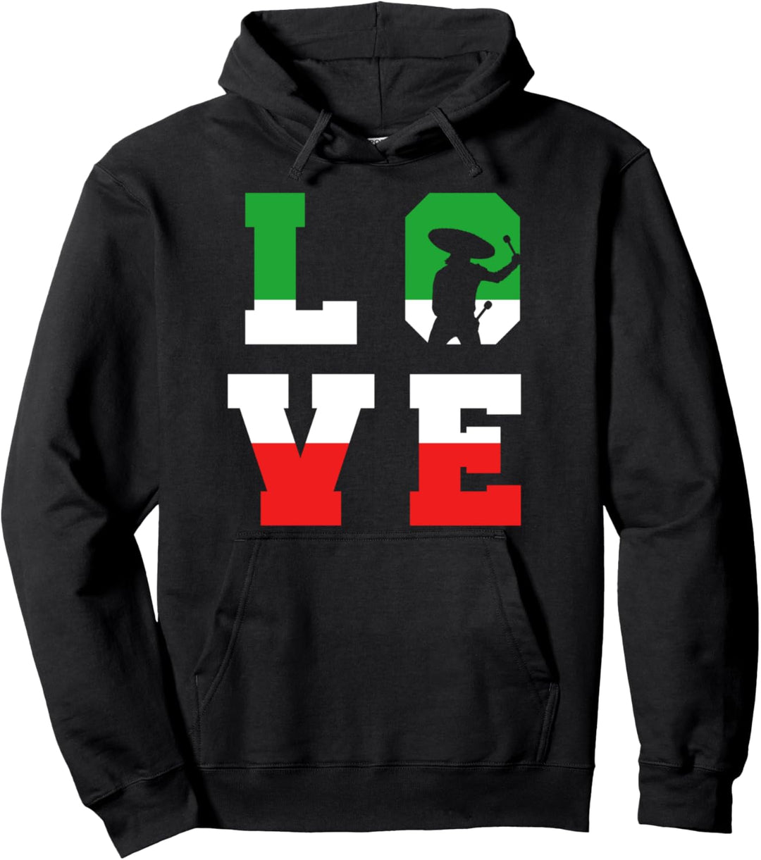 Mexiko Flagge Maracas Spieler Mexikanische Musik Rumbakugeln Pullover Hoodie
