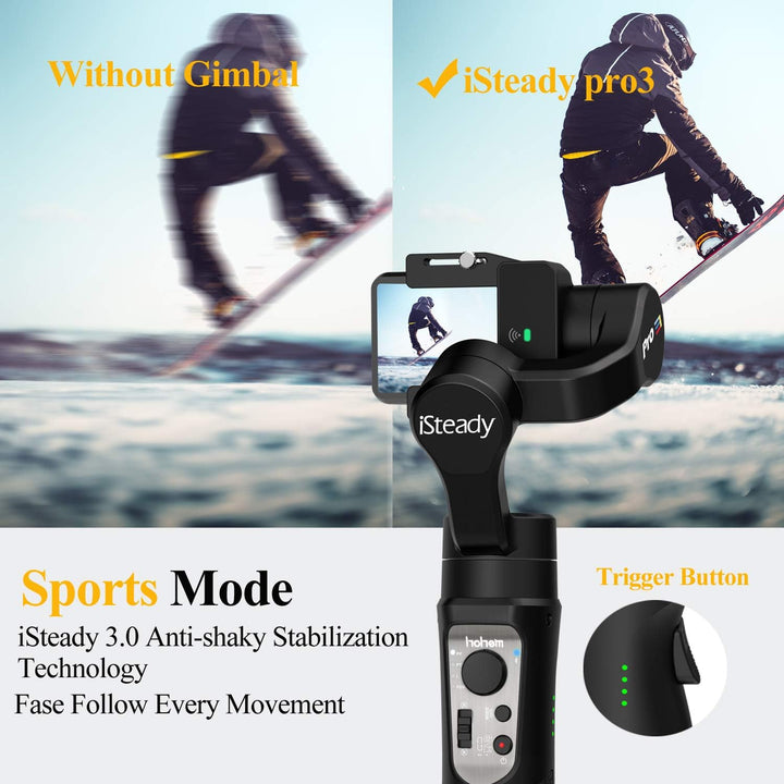 hohem iSteady Pro 3 Action Kameras Gimbal Handheld Gimbal Stabilisator 3 Achsen Splash Proof kompati