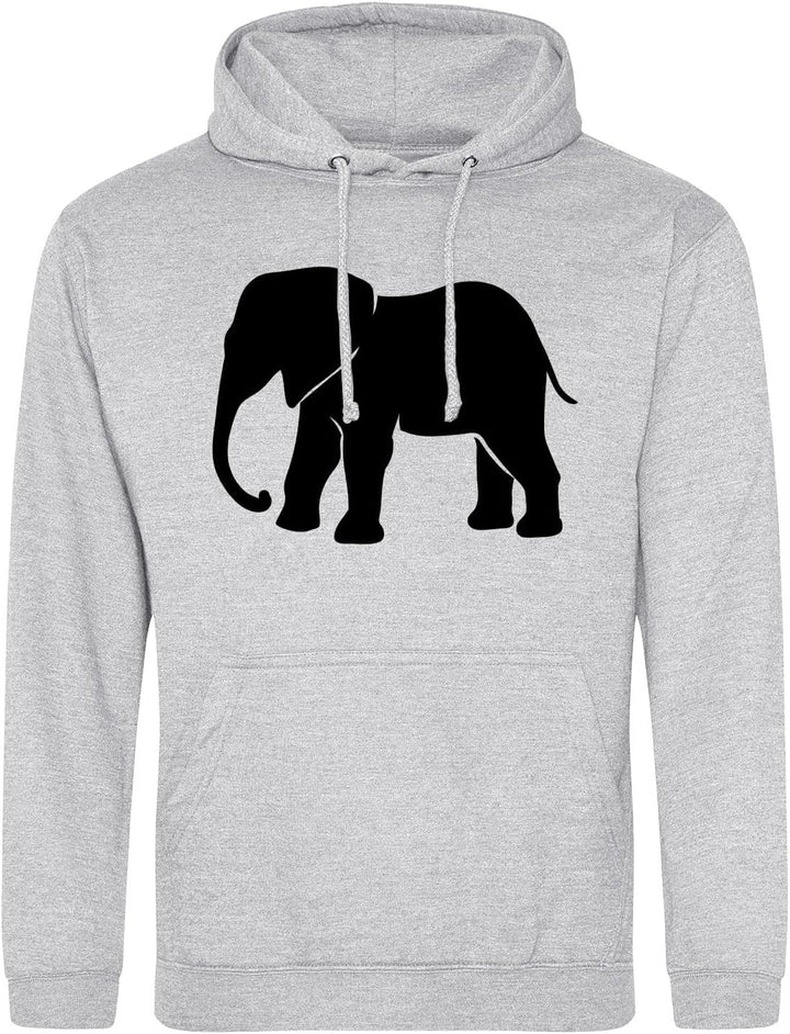 huuraa Unisex Hoodie Elefant Silhouette Pullover Vegan Grösse 3XL mit Motiv für alle Tierfreunde Ges