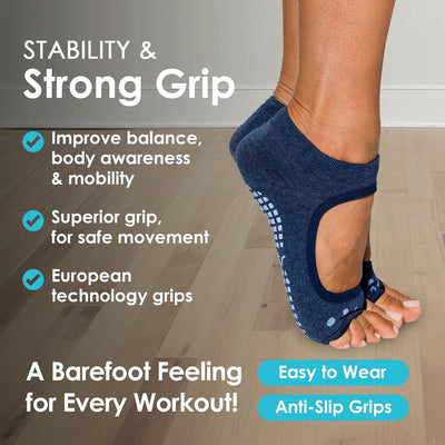 Tucketts Yoga Socken für Frauen - Rutschfeste Haftsocken ohne Zehen - Stoppersocken (Damen) – Pilate