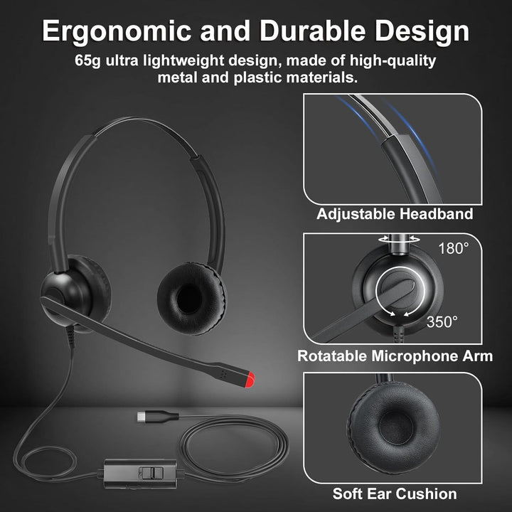 Callez USB-C Headset mit Mikrofon Noise Cancelling, Typ-C Headset für iPhone 17/16/15 Samsung Handy