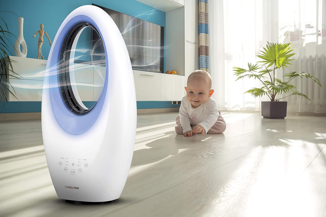 KALORIK VT2000 Leiser Blattloser Standventilator – 40W Schaufelloser Bodenventilator mit 4-farbiger