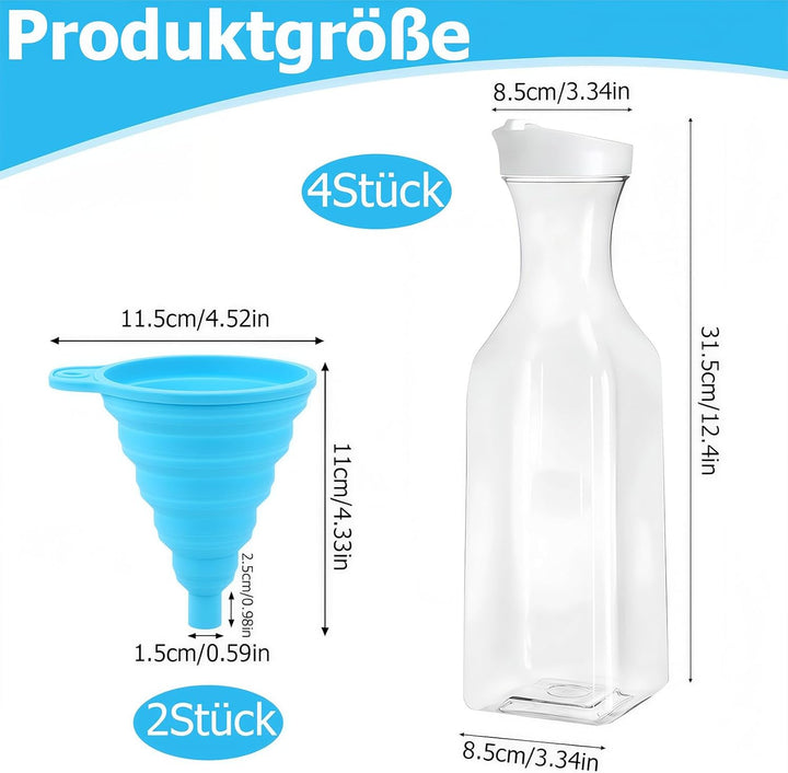 4 Stück Waschmittel Aufbewahrung Pulver, 1.5 L Waschpulver Aufbewahrungsbox mit 2 Stück Trichter, Wa