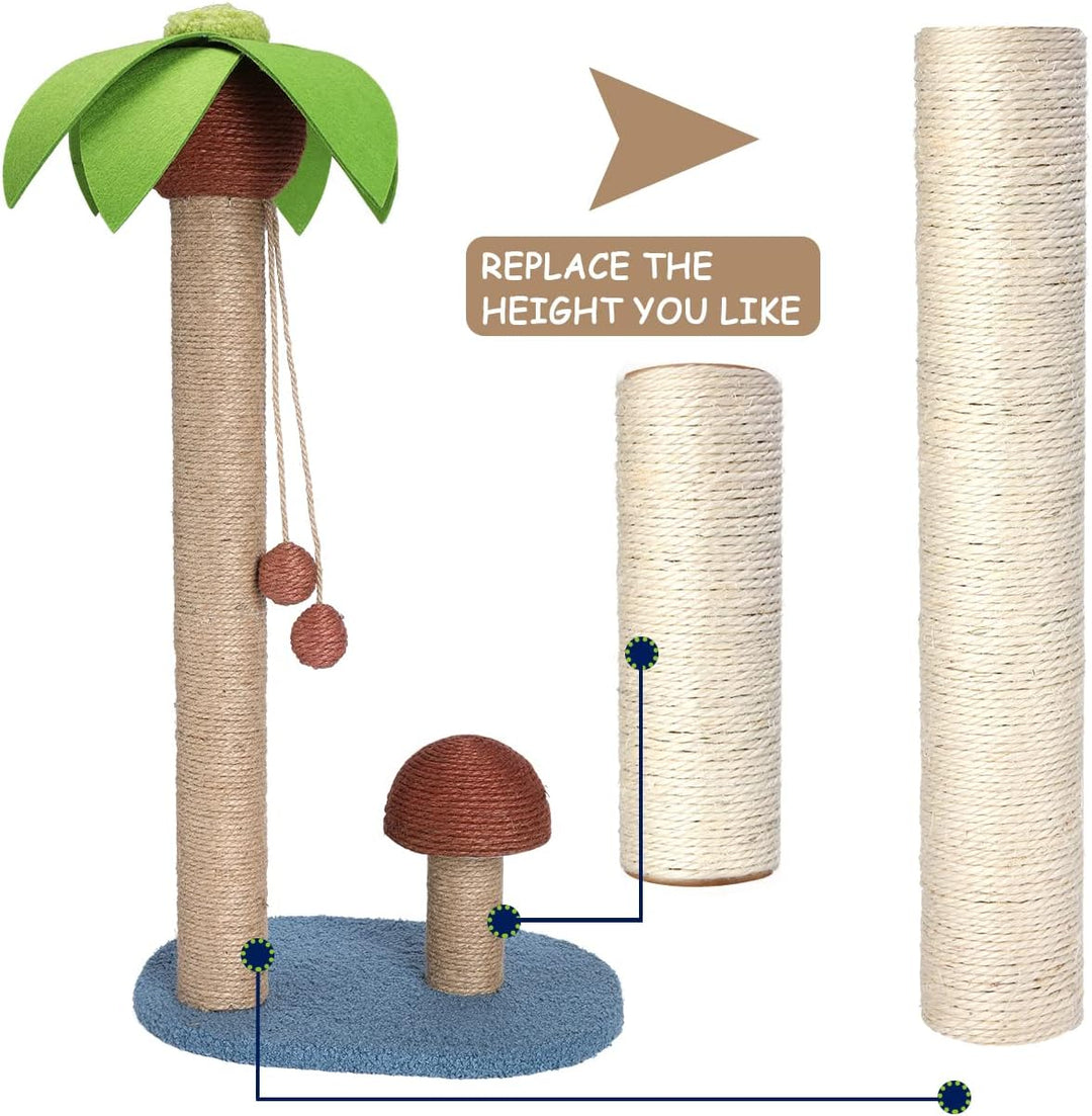 Ersatz-Katzenkratzbaum aus natürlichem Sisal, 4 Stück, M8 Katzenkratzbaum, Nachfüllstangen, Teile fü