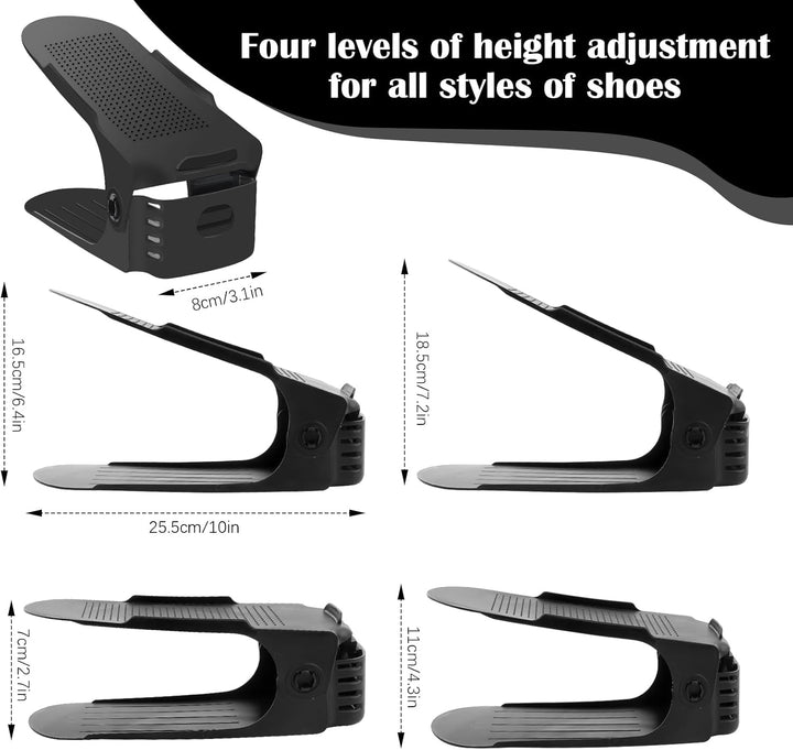 talifoca 10 Stück Einstellbare Schuhregale rutschfest Schuhhalter 3 Höhenverstellbar PP Doppelschich