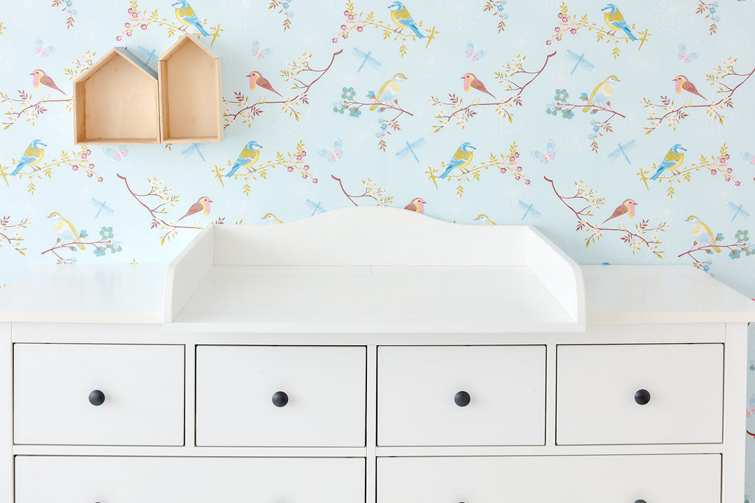 KraftKids Wickelaufsatz weiss passend für breite HEMNES bis 160 cm breit mit Blende