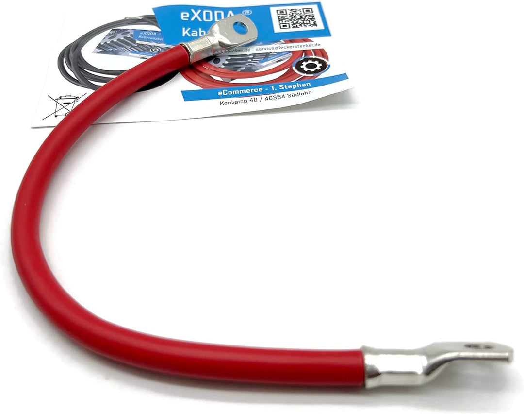 Exoda Batteriekabel 35 mm² 20cm M8 Rot flexibel 99 Prozent Kupfer Auto Boot Motorrad optimale Stromü