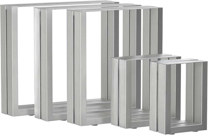 DanDiBo 2X Tischbeine Edelstahl 72 x 70 cm Tischgestell Höhenverstellbar 96672 Tischfüsse Möbelfüsse