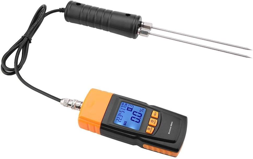 Digitales Holzfeuchtemessgerät mit Langer Sonde, GM620 Handheld Feuchtigkeitsmessgerät Hackschnitzel