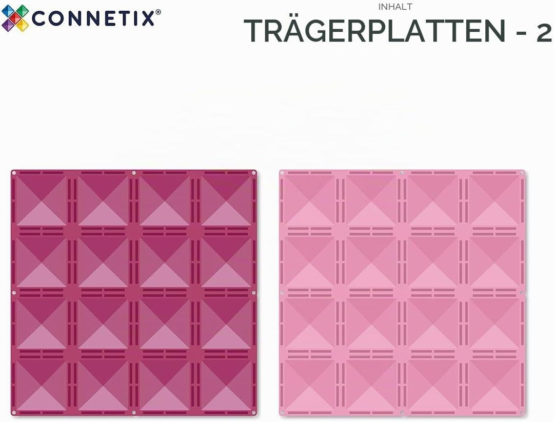 Connetix Magnetische Fliesen Pastell Rosa und Beere Grundplatten-Pack, 2 Stück