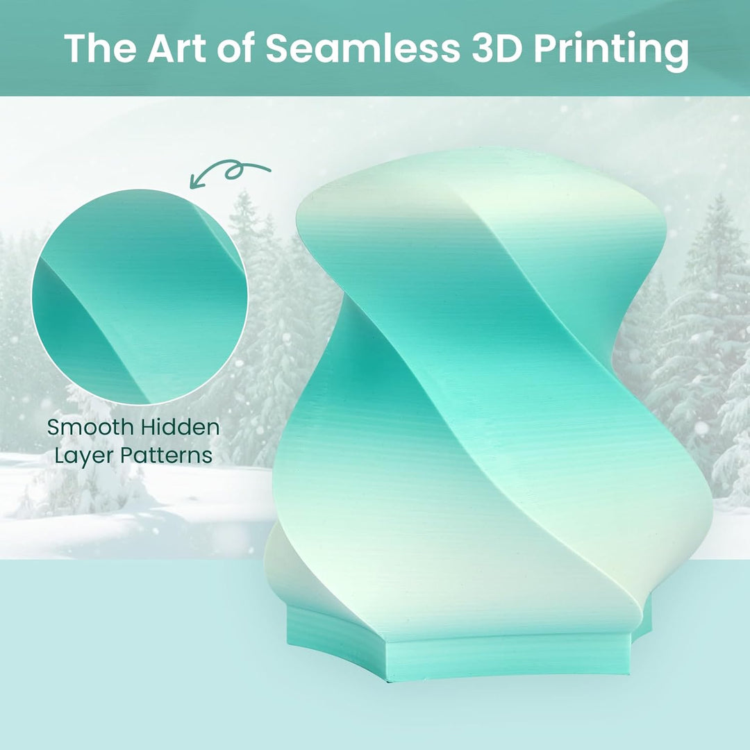 ERYONE Matte PLA 3D Drucker Filament 1.75mm, Matte Gradient Rainbow PLA, Massgenauigkeit +/- 0.03 mm