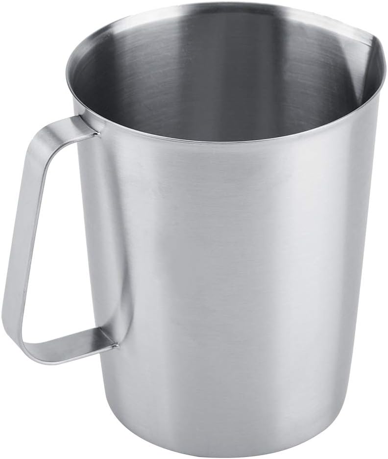 Srliya Staless Grand Pichet 3l Inox 19×17×16 2000ml Grosser Edelstahl-Messbecher Becher Milchaufschä