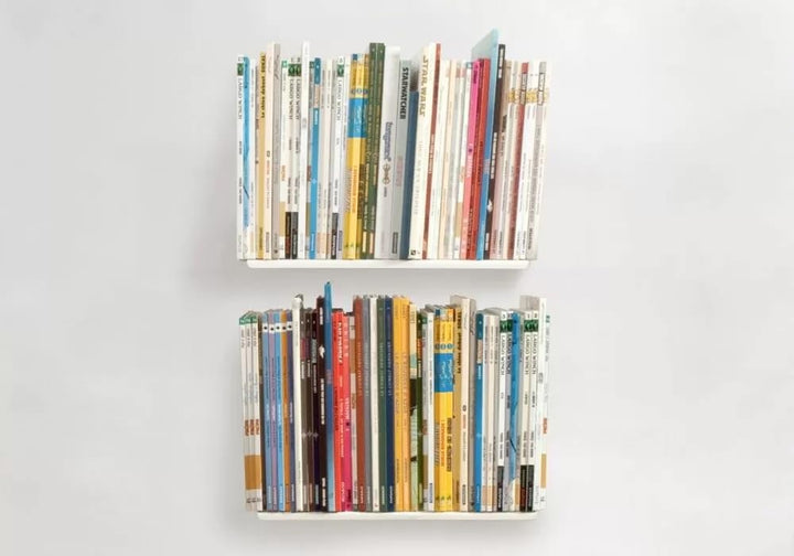 TEEbooks - Bücherregale - Satz von 2 - Weiss - Stahl - L 45 cm, Tiefe 25 cm, H 15 cm, L 45 cm, Tiefe