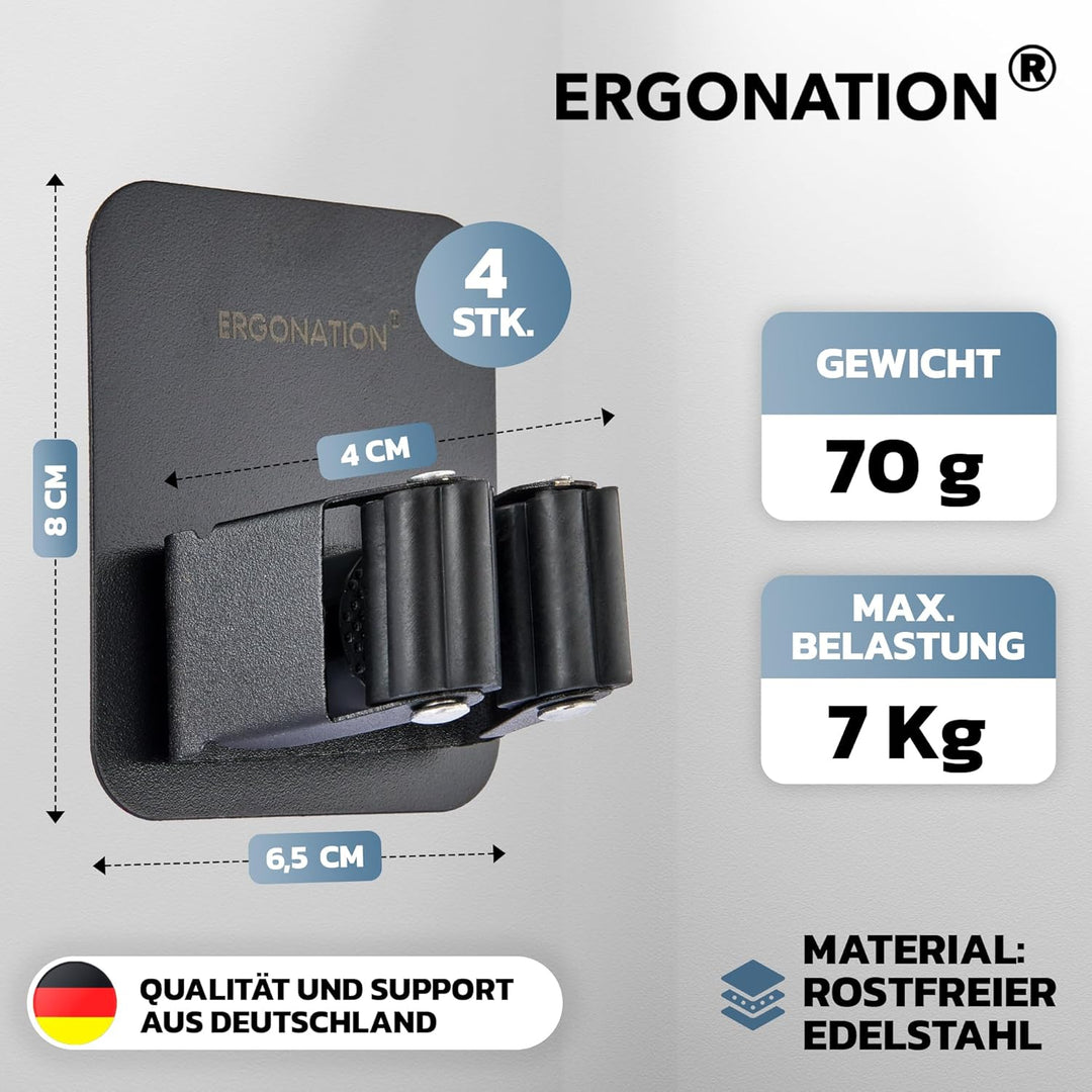 Selbstklebende Besenhalter & Gerätehalter Wand ohne Bohren und Schrauben | Robuste Wandhalterung aus