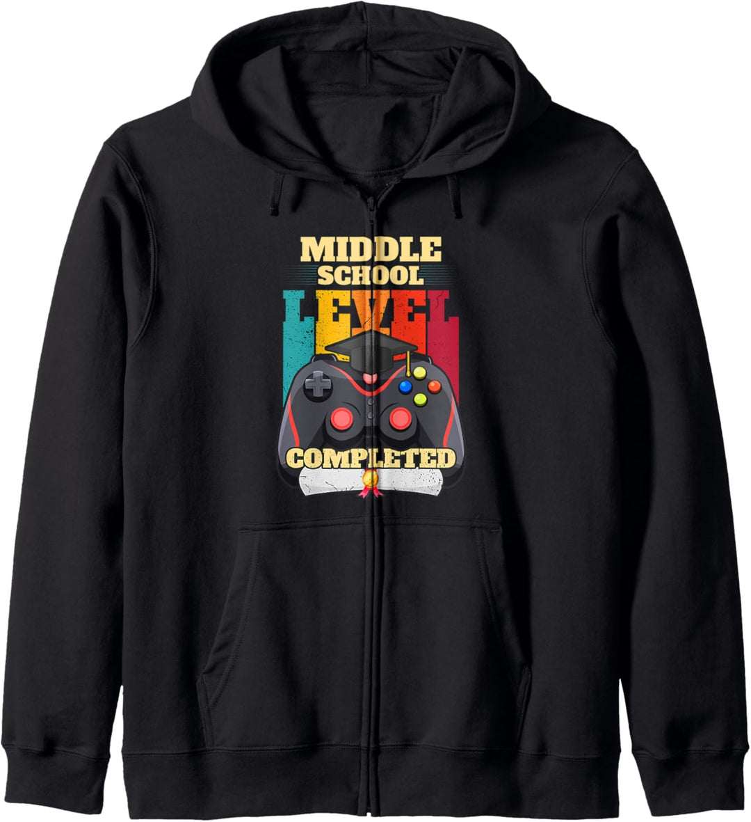 Middle School Level abgeschlossen - Funny Gamer Graduation Kapuzenjacke