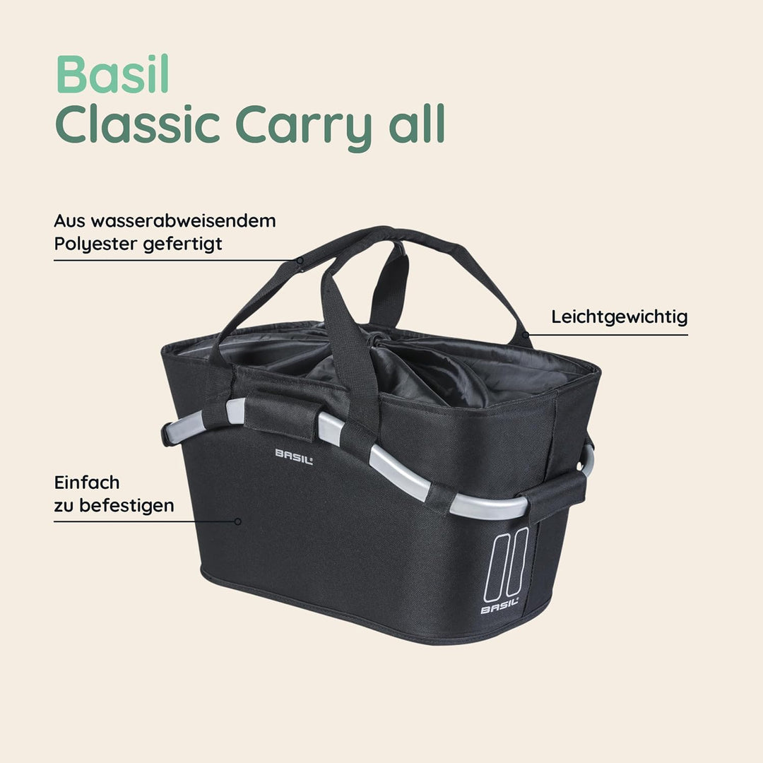 Basil Classic Carry All 38 X 20.5 X 17.5 CM Schwarz, 38 X 20.5 X 17.5 CM Schwarz
