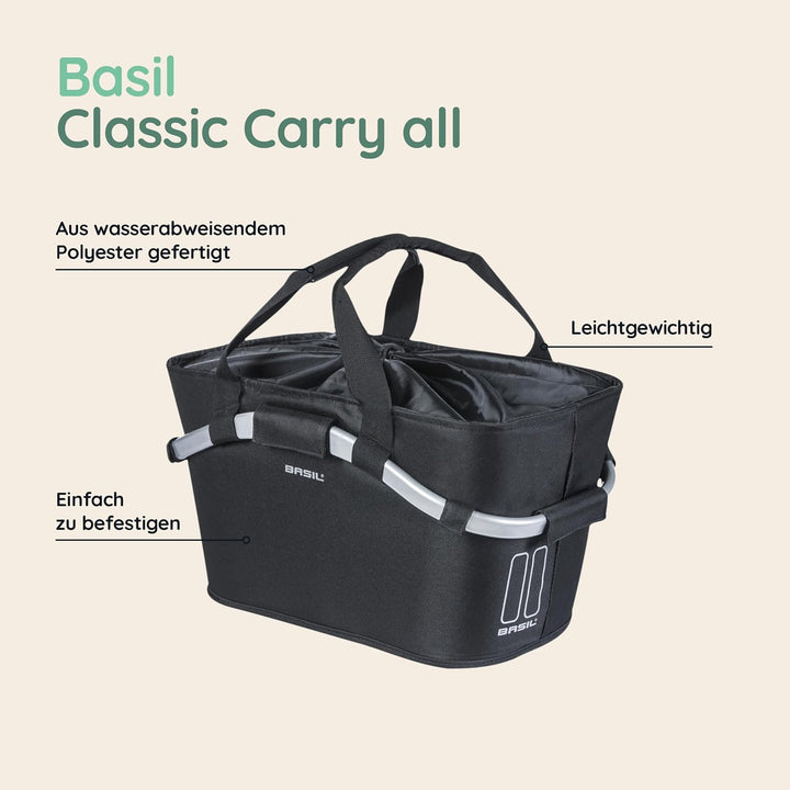 Basil Classic Carry All 38 X 20.5 X 17.5 CM Schwarz, 38 X 20.5 X 17.5 CM Schwarz