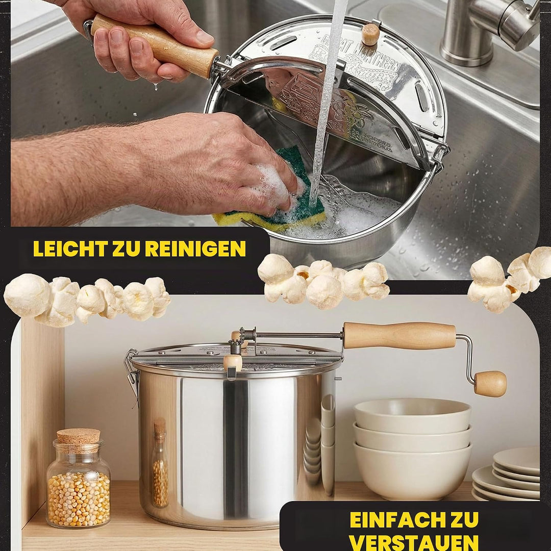 Great Northern Popcorn Original Edelstahl Herdplatte 6–1/2-quart Popcorn Popper