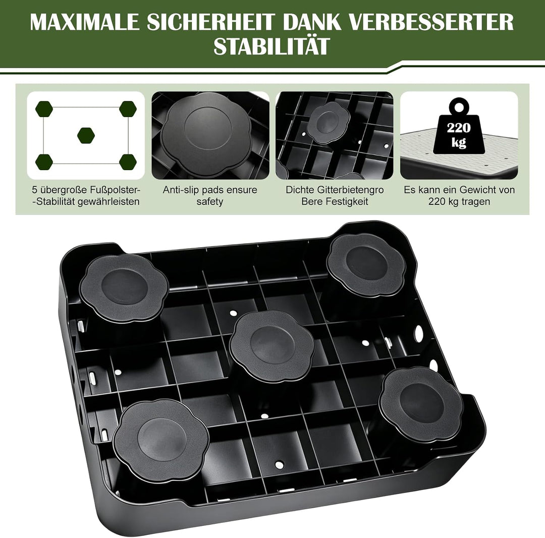rutschfest Halbstufe,Nachleuchtende Tritthocker,3-stufig höhenverstellbarer | Step Hocker bis 220 kg
