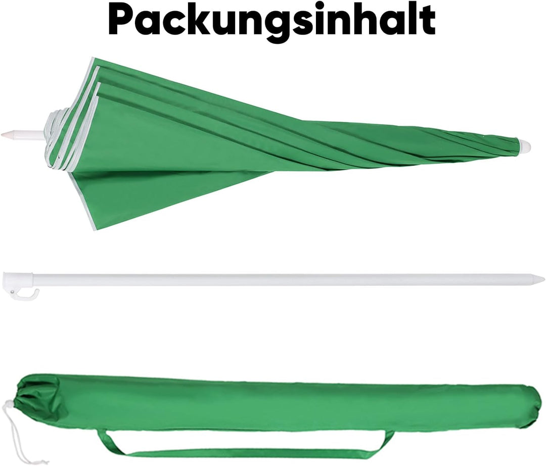 Sekey 160 cm Sonnenschirm Strand mit Schutzhülle für Balkon Garten & Terrasse Neigungswinkel und Höh