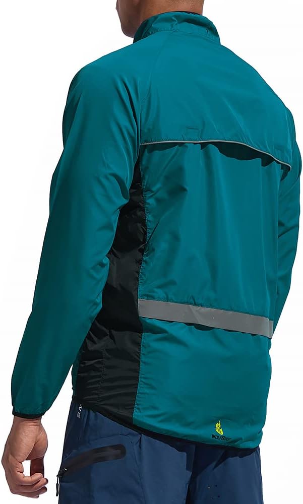 WOSAWE Herren-Fahrradjacke Winddichte wasserdichte MTB Mountainbike Jacket Für Radfahren, Joggen &amp; W