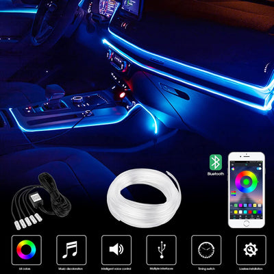 Wilktop LED Innenbeleuchtung Auto 6m LED Auto LED Strip RGB Streifen Licht Neonleuchtleisten Ambient