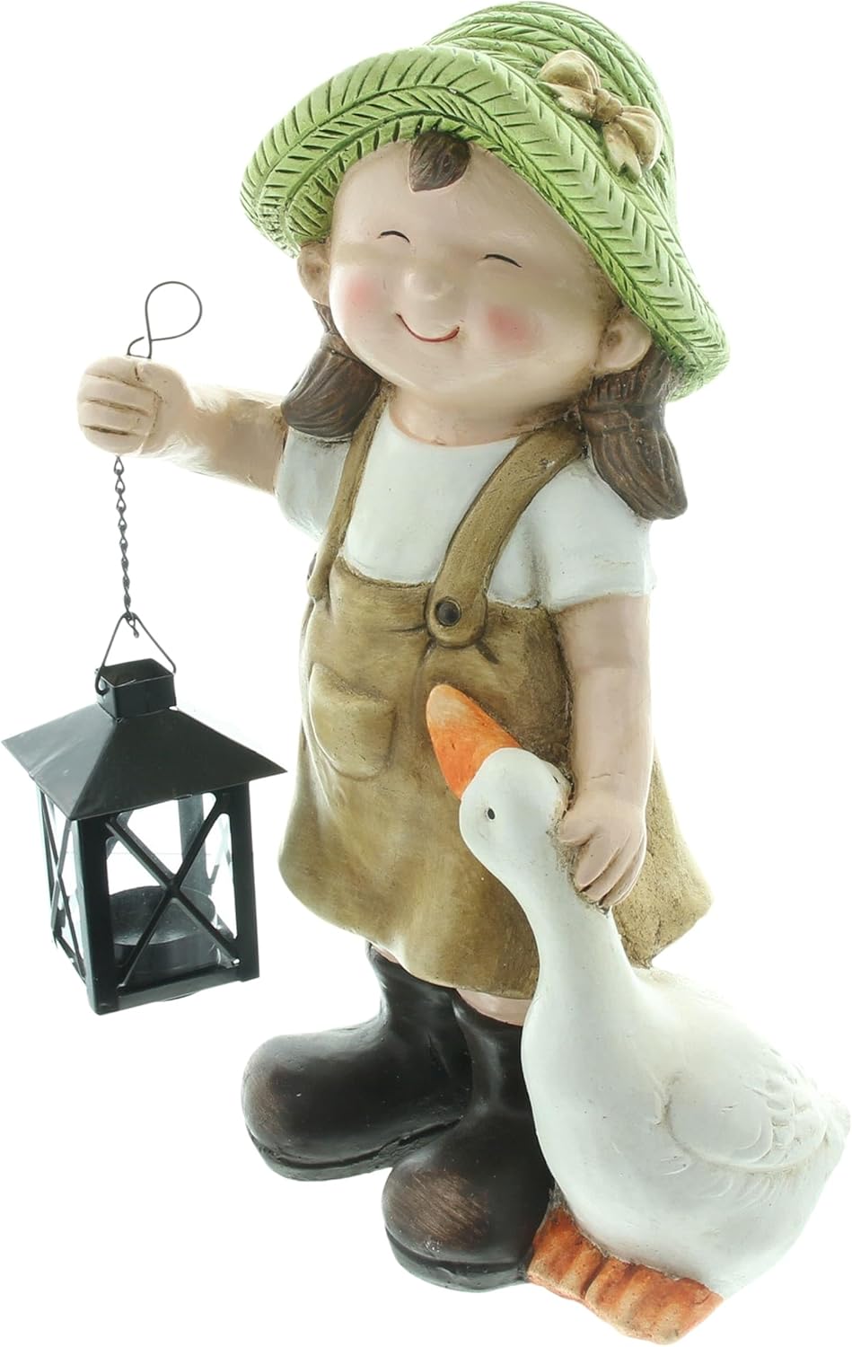 Dekoleidenschaft Dekofigur Mädchen mit Laterne Outdoor Gartendeko, Frühlingsdeko, Teelichthalter für