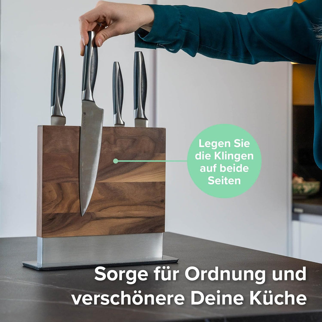 Coninx Messerblock Magnetisch Doppelseitig | Messerhalter Magnetisch ohne Messer | Küchenmesser Knif