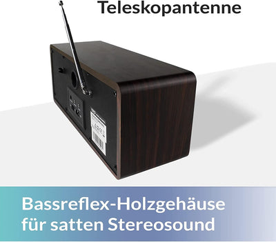 XORO DAB 600 IR V3 - Internet DAB+/UKW Radio mit WLAN, 2 x 5 Watt RMS, USB 2.0, App-Steuerung, Bluet