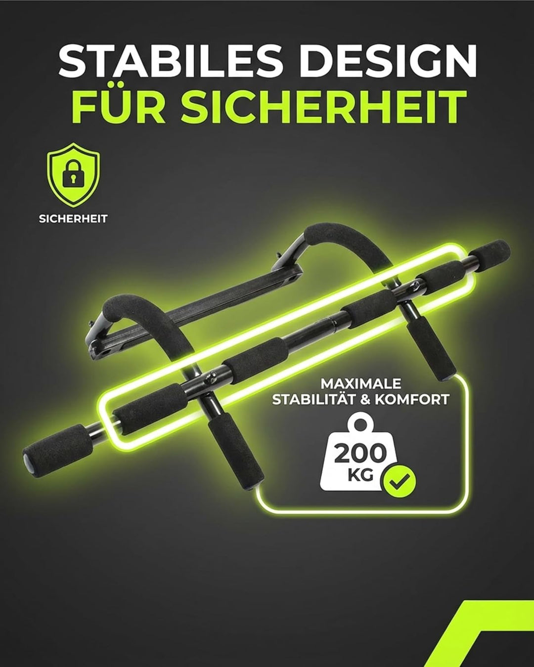 TOOLZ Chin Up Bar – Klimmzugstange für Zuhause – Multifunktionstrainer für Sit-ups, Press-ups & Chin