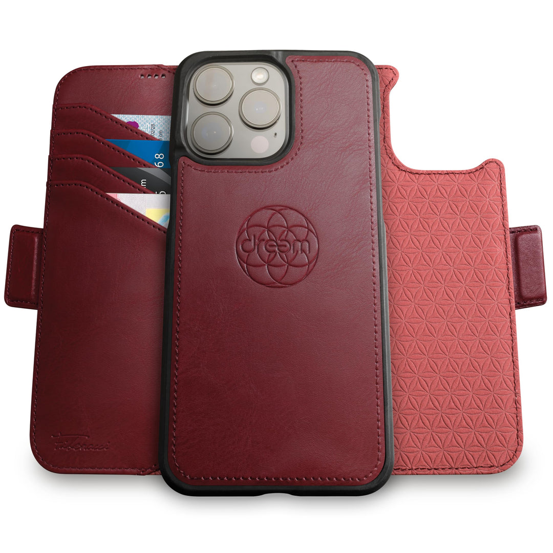 Dreem Fibonacci kompatibel mit iPhone 15 Pro Max Brieftaschen-Etui / 2-in-1 stossfestes Etui und abn