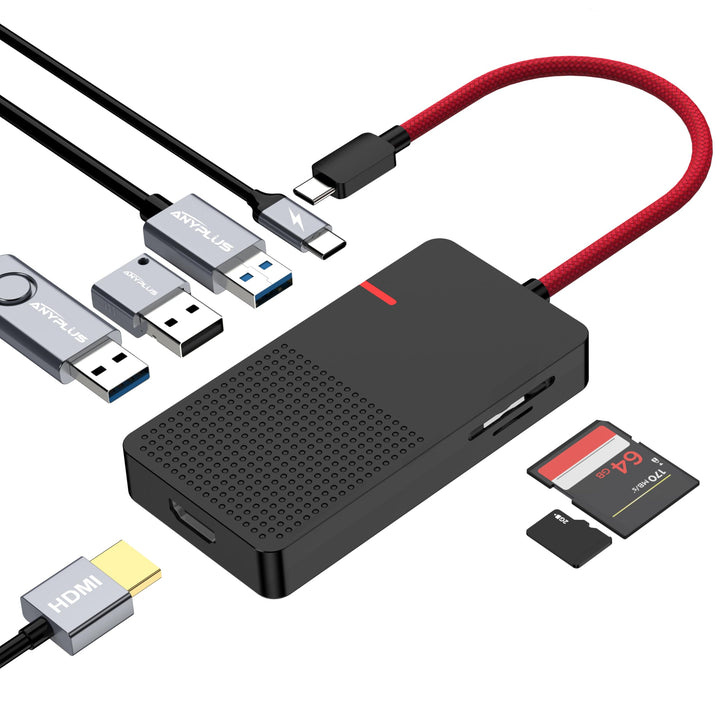 USB C Hub Multiport Adapter, 7 in 1 USB C Laptop Docking Station mit 4K HDMI, 3 Ports USB 3.0, TF/SD