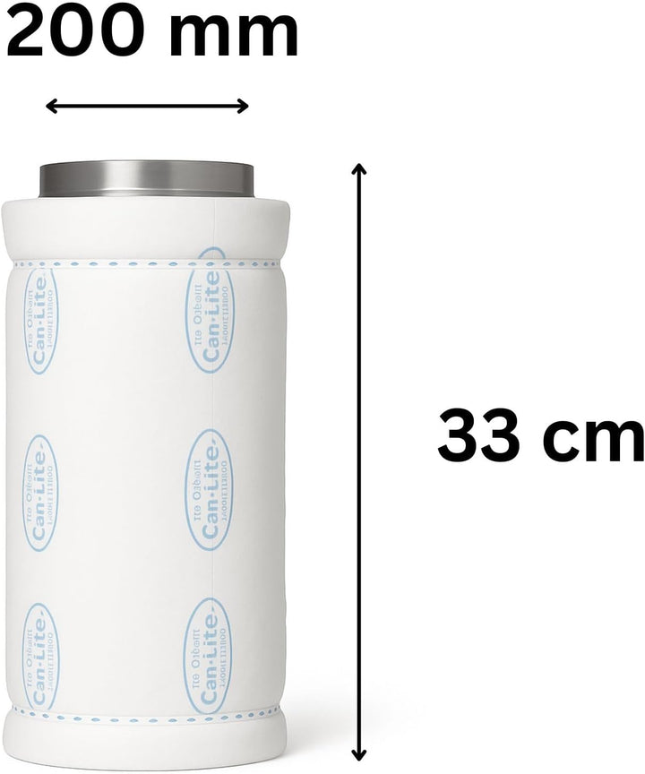 Can-Lite Aktivkohlefilter Grow 800 m³ 200 mm Flansch - AKF Rohrlüfter Anbau Indoor Belüftung Geruchs